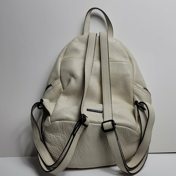 Rebecca Minkoff Julian Gray Leather Medium Backpack Pebbled White - Picture 2 of 12